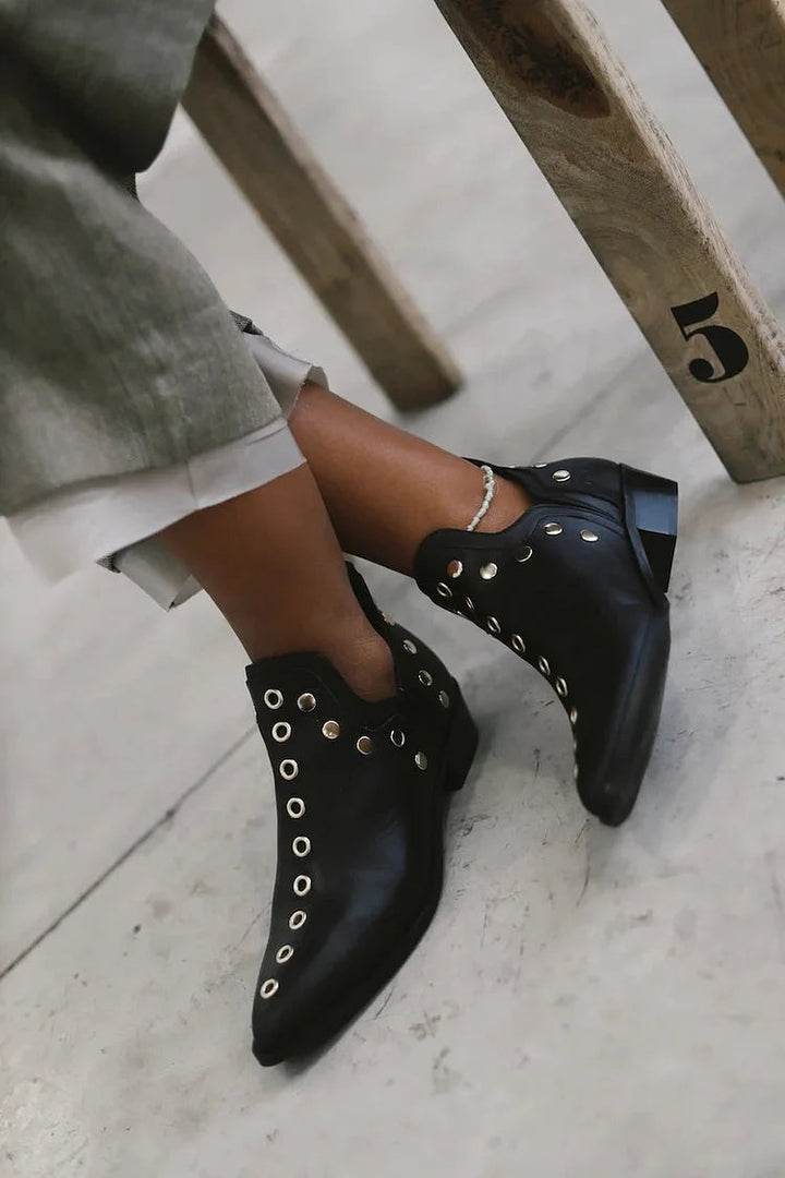 Sumaya | Pointed Studded Ankle Boot