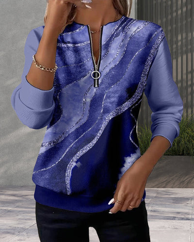 Elise | Printed Half-Zip Sweatshirt