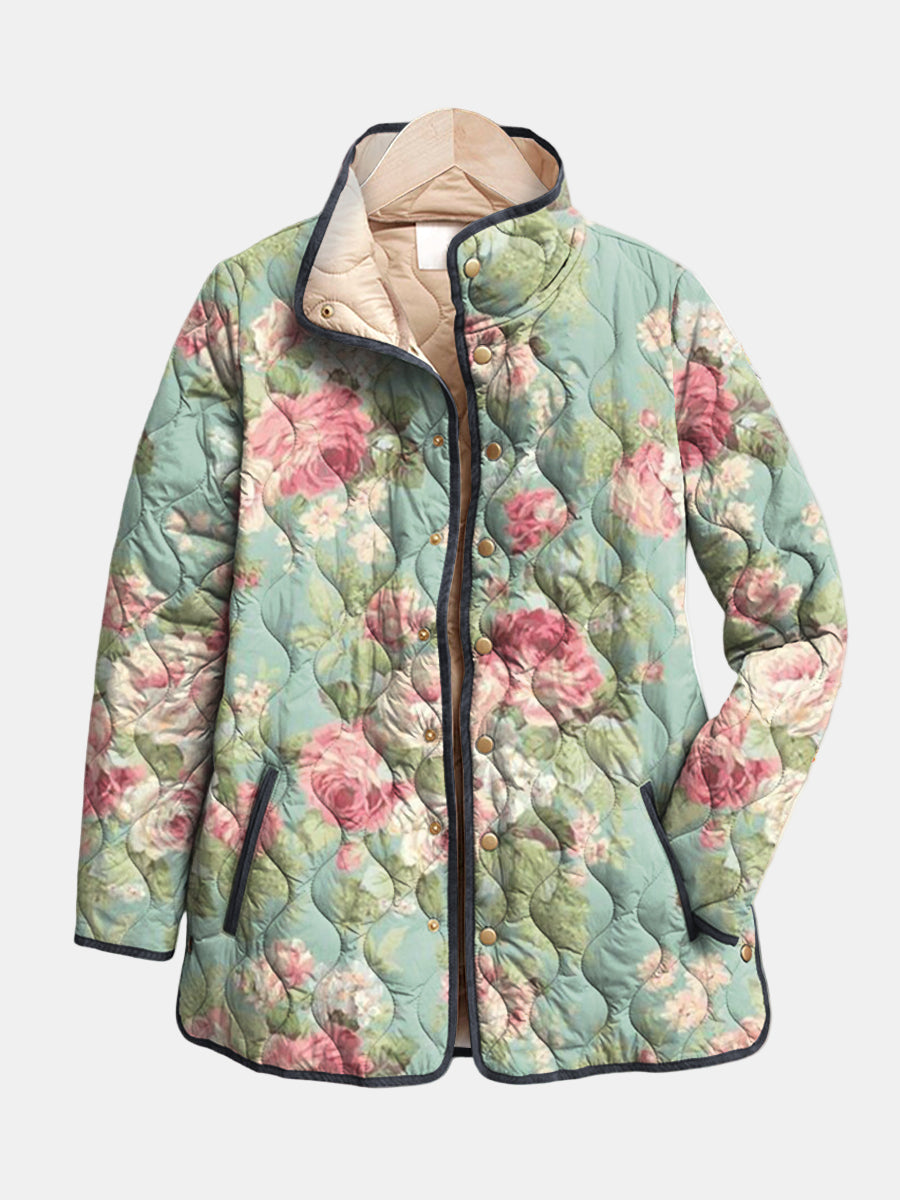 Cecily | Retro Floral Quilted Jacket