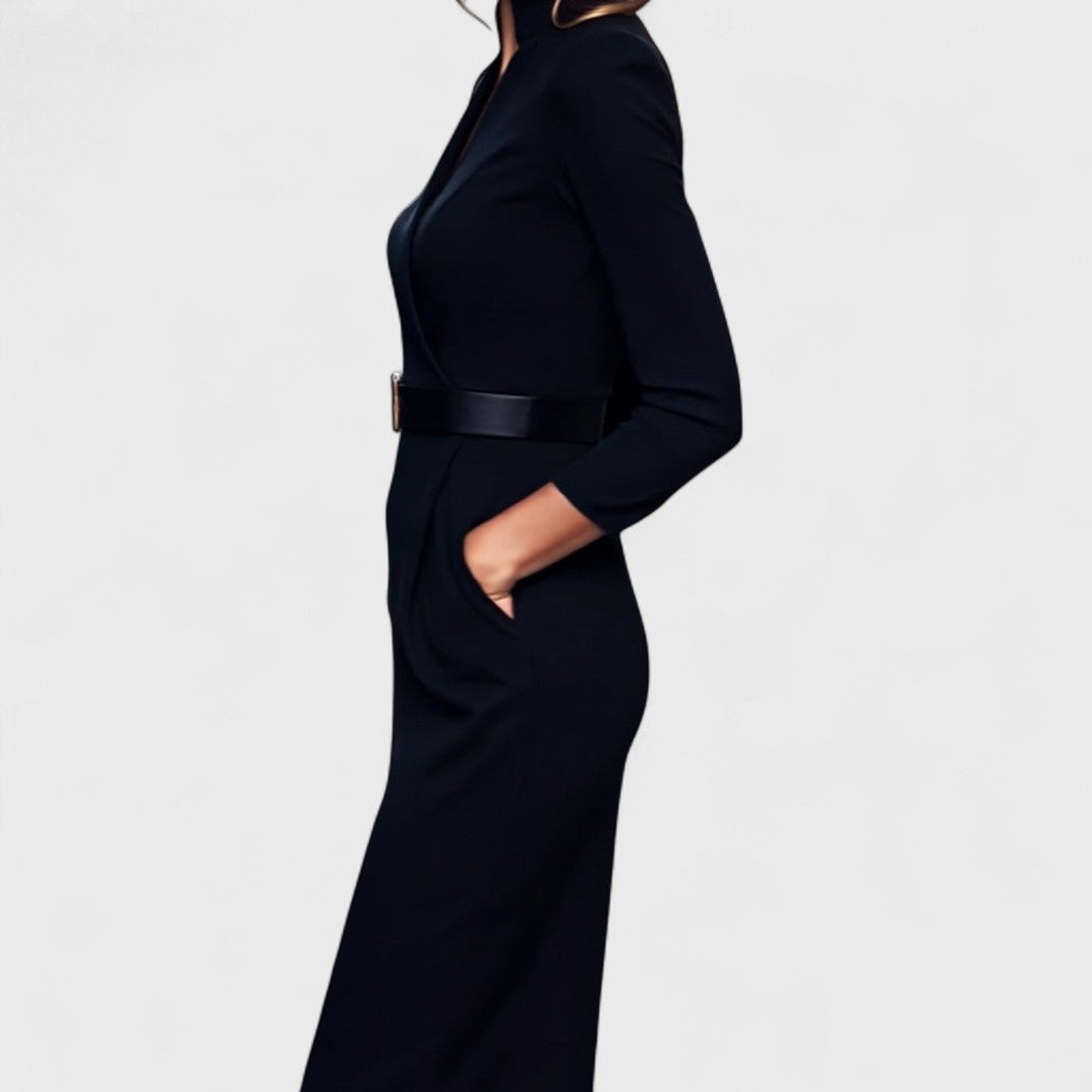 Sophia | Refined Dress with Belt and Collar
