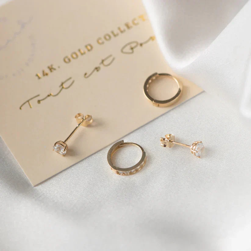 Radiant Duo | Gold Earrings Set