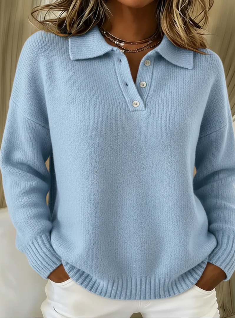 Lena | Cozy Knit Polo Sweater