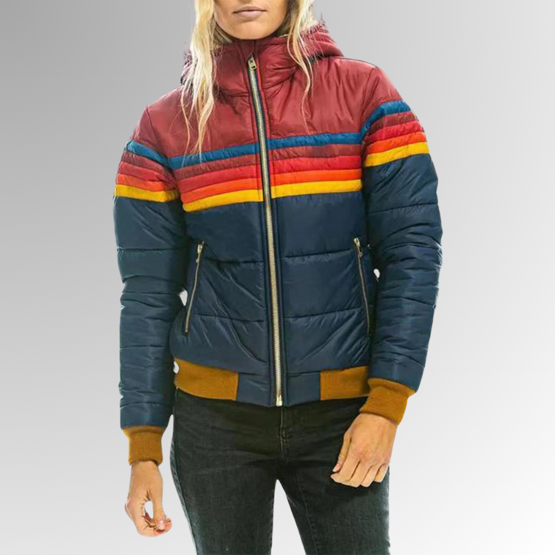 Aurora | Retro Colorblock Rain Coat