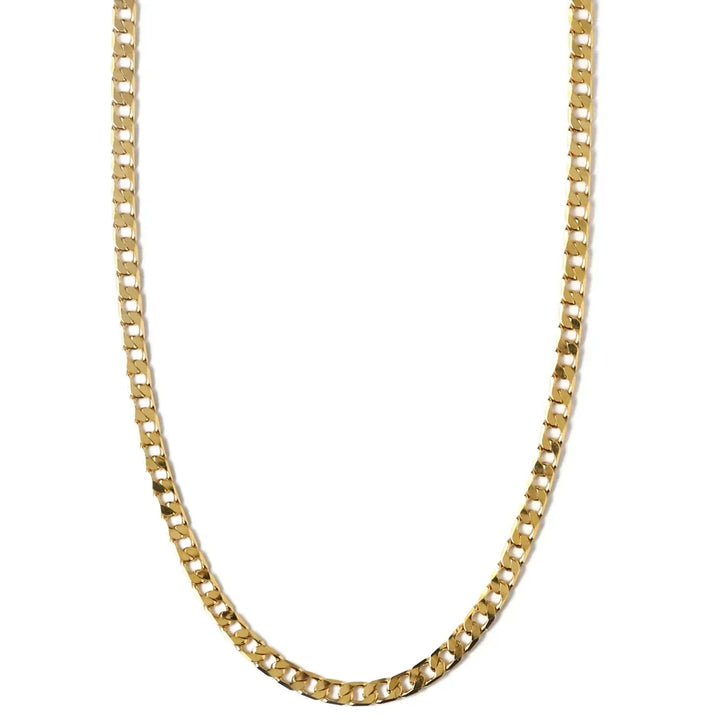 Flat Link | Gold Curb Chain Necklace