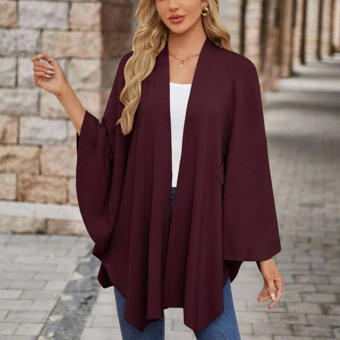 Claire | Elegant Poncho Sweater