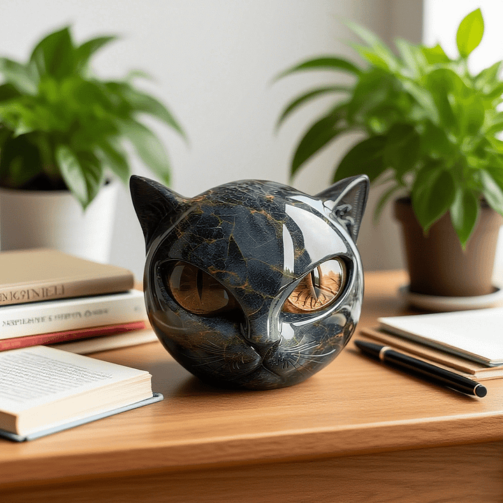 Midnight Cat Head | Decorative Sculpture