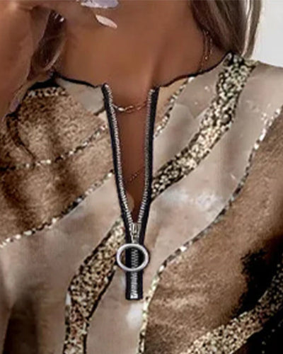 Elise | Printed Half-Zip Sweatshirt