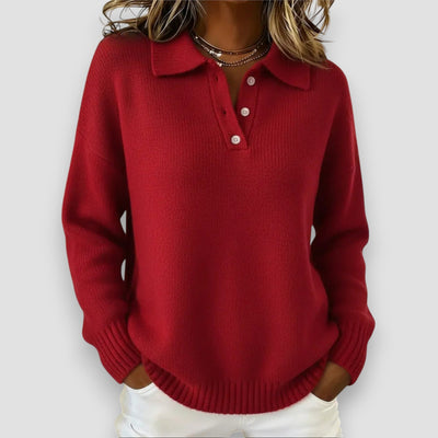 Lena | Cozy Knit Polo Sweater