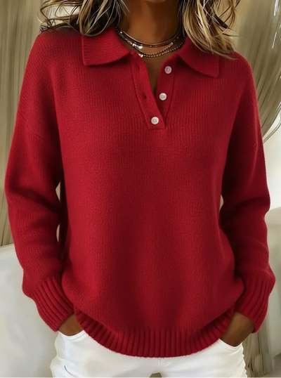 Lena | Cozy Knit Polo Sweater