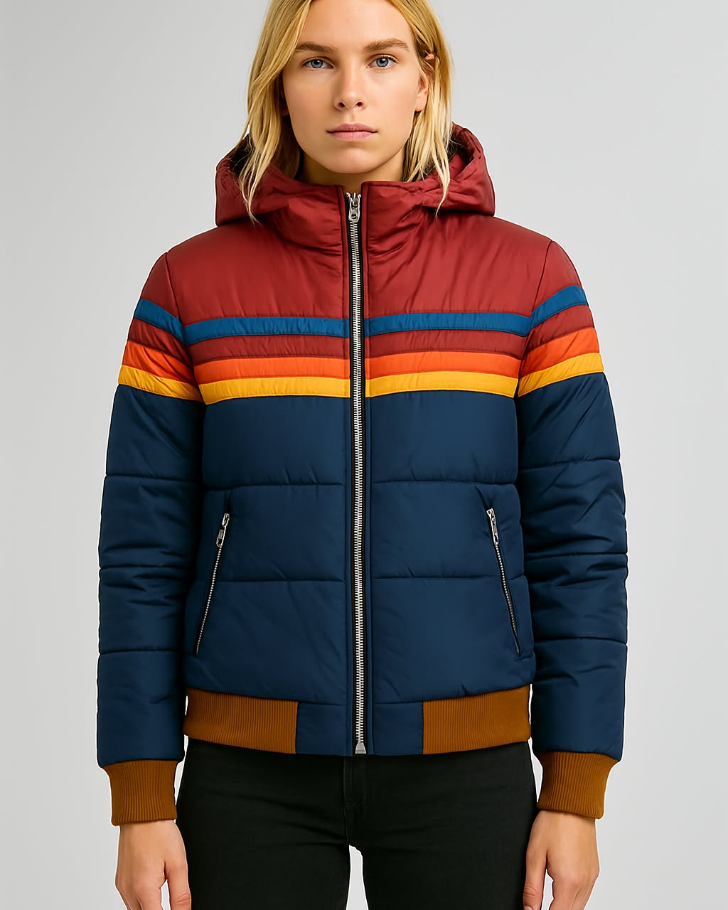Aurora | Retro Colorblock Rain Coat