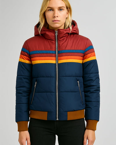 Aurora | Retro Colorblock Rain Coat