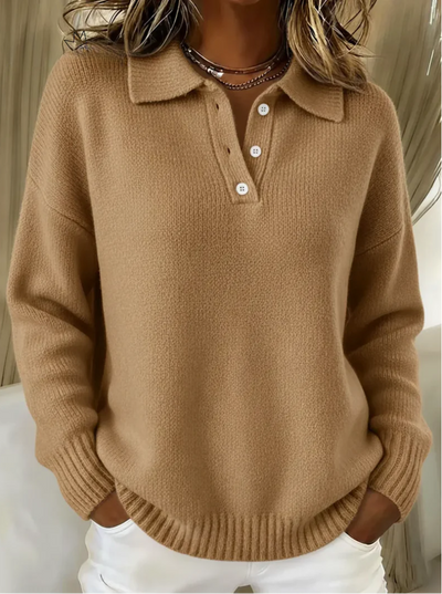 Lena | Cozy Knit Polo Sweater