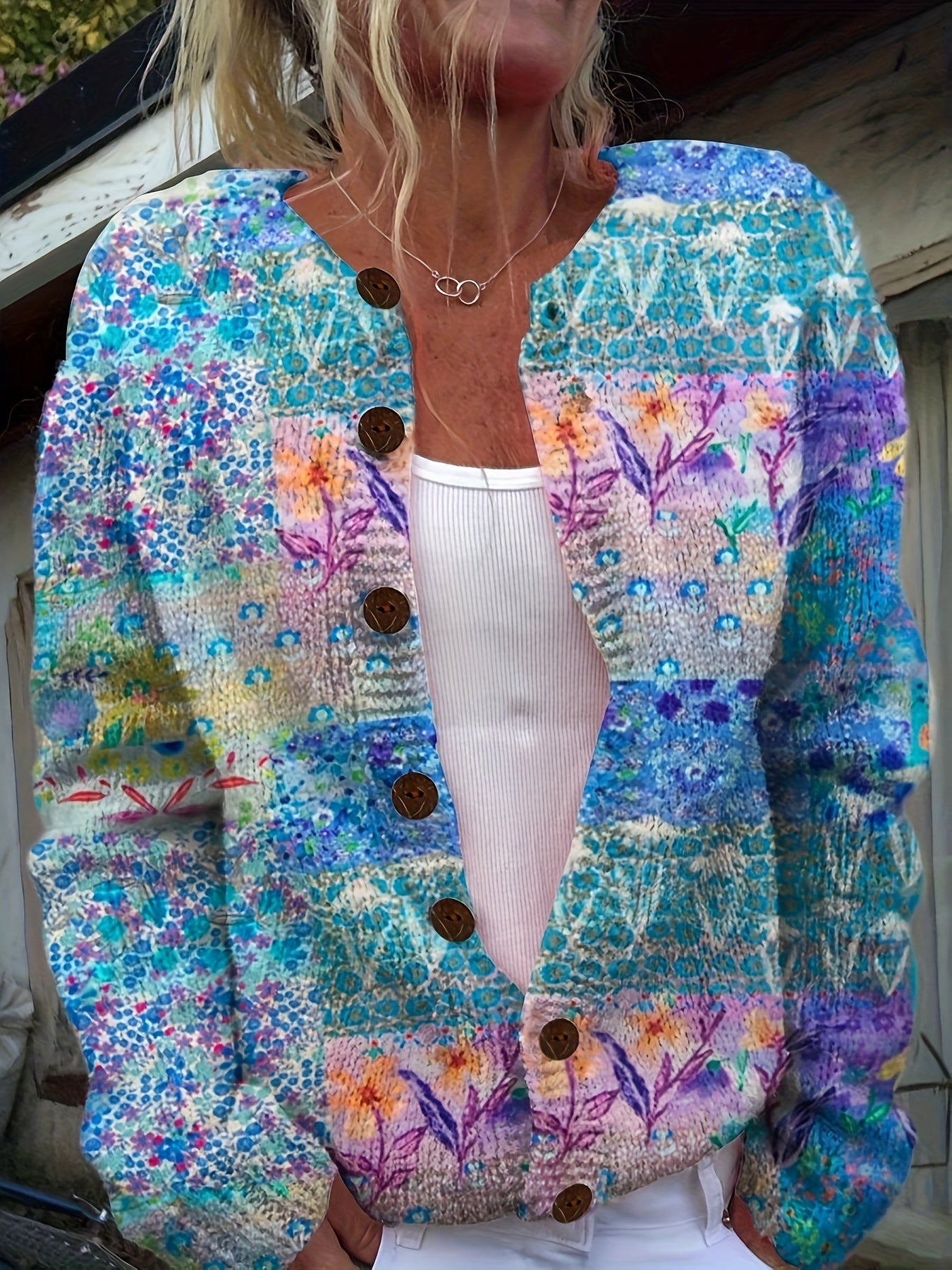 Elara – Artistic Meadow Knit Cardigan