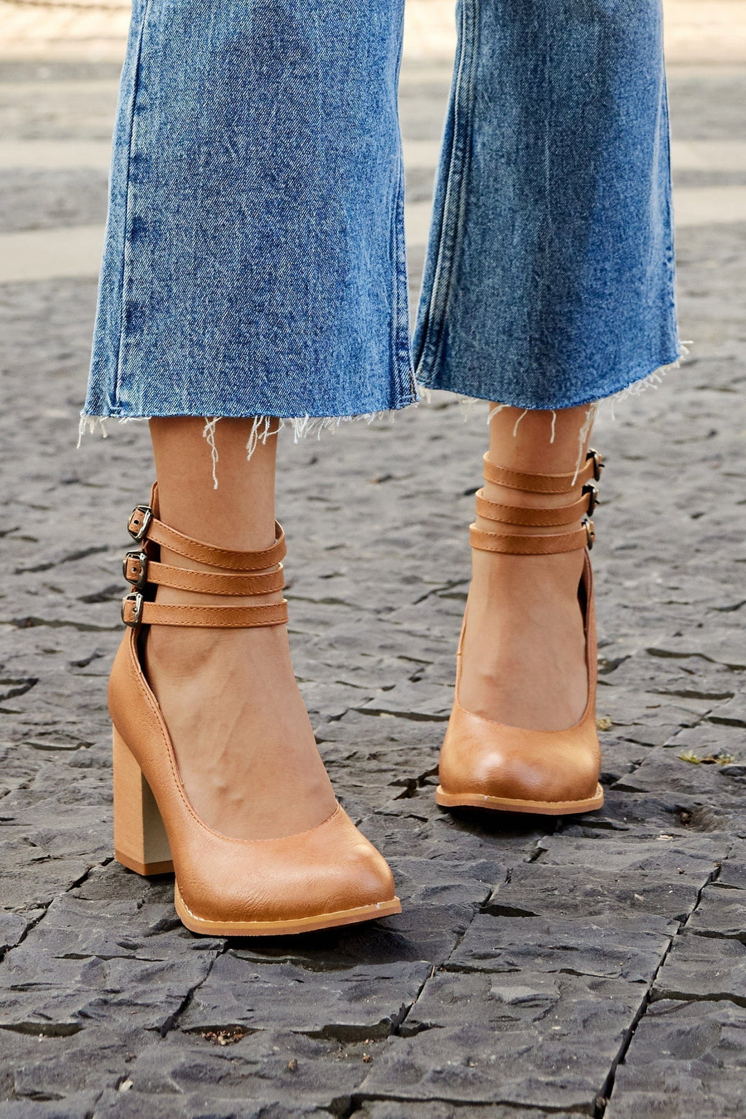 Reem |  Triple Buckle Heels