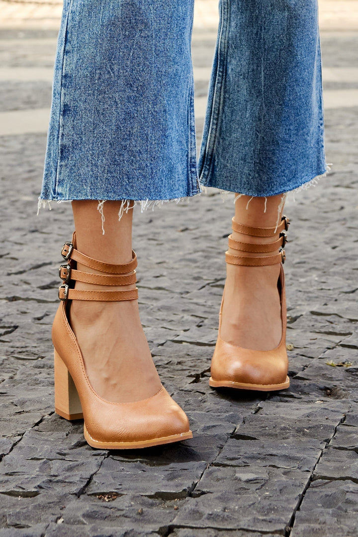 Reem |  Triple Buckle Heels