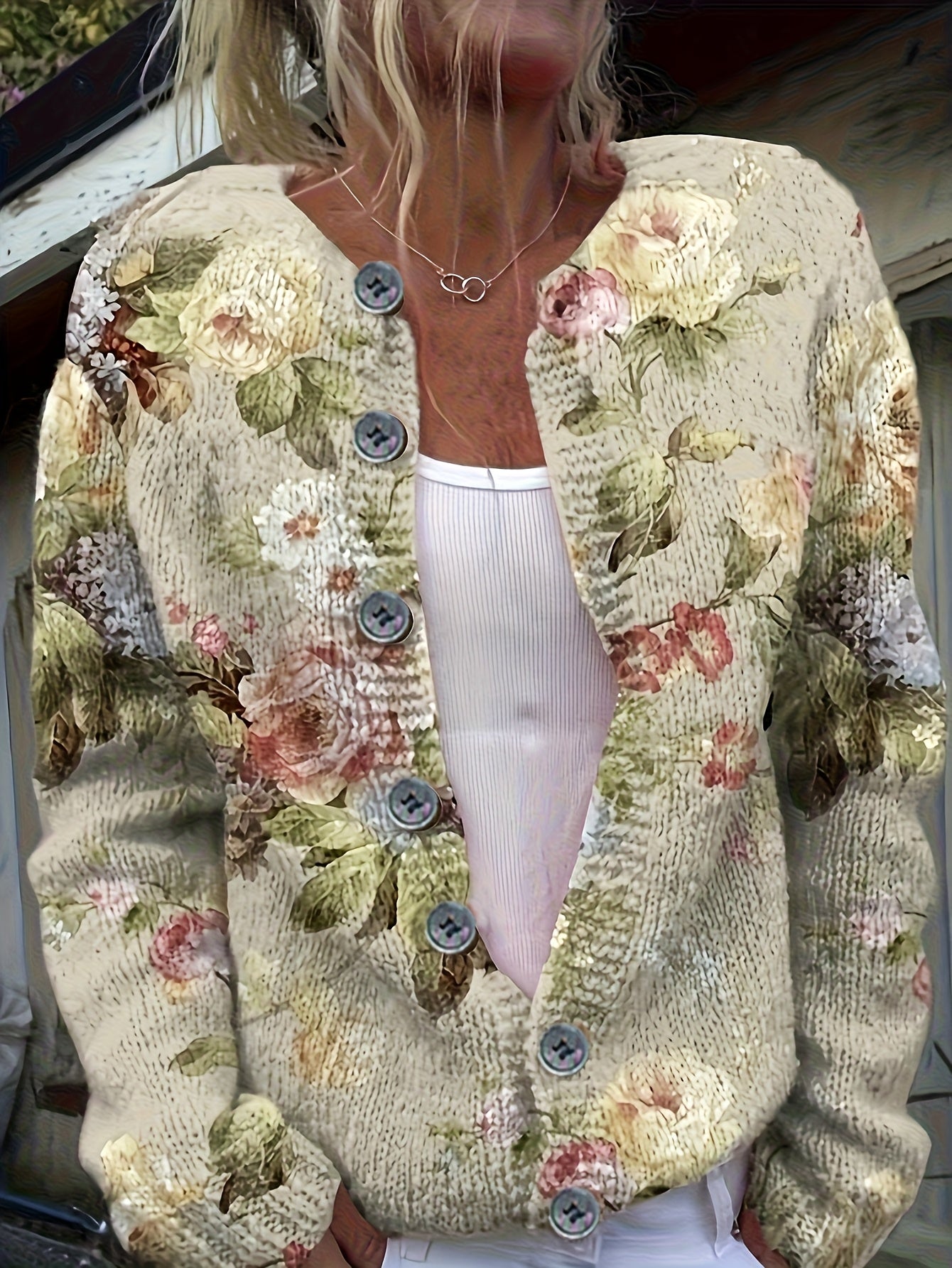 Emilia – Soft Rose Garden Knit Cardigan