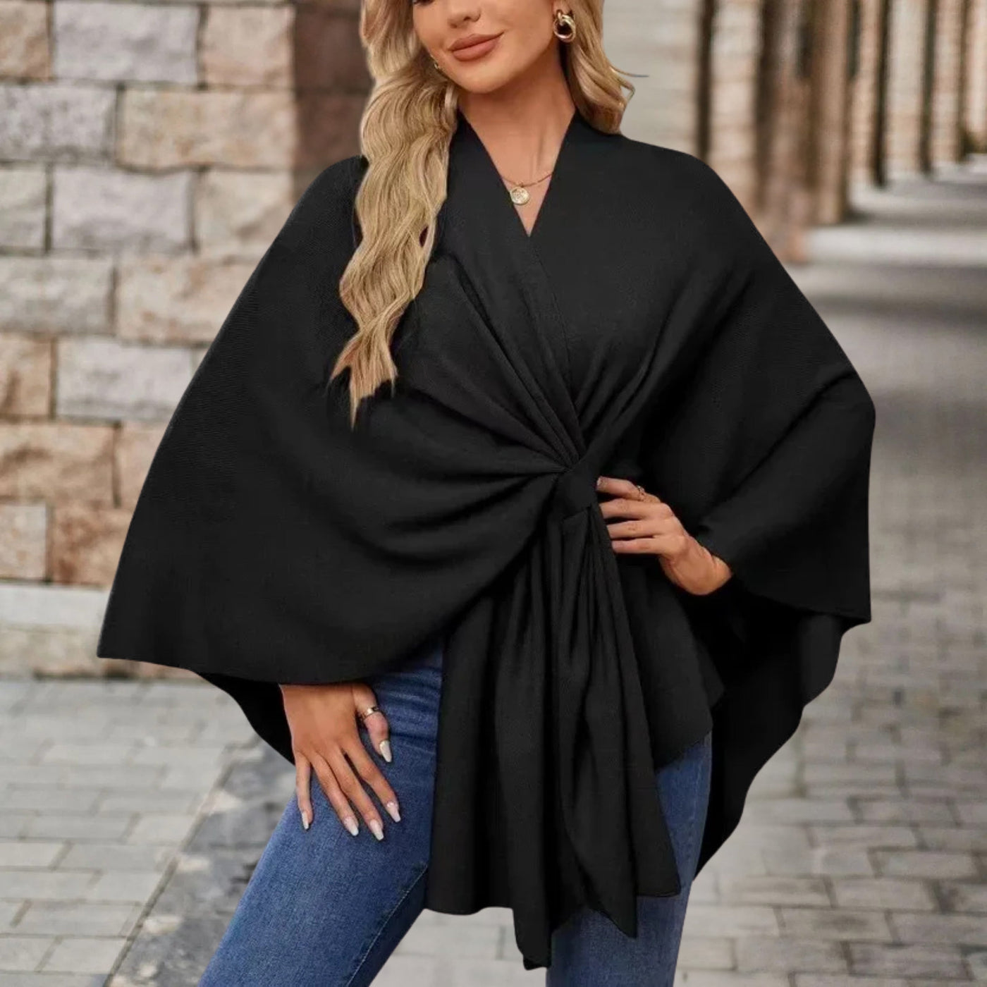 Claire | Elegant Poncho Sweater