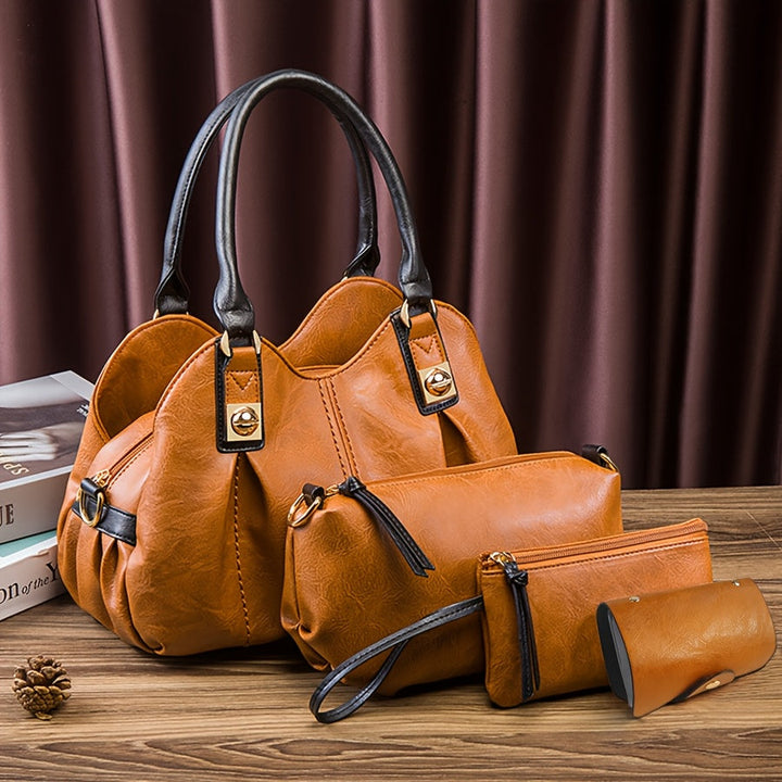 Mariam | Leather Handbag Set (4-Piece)