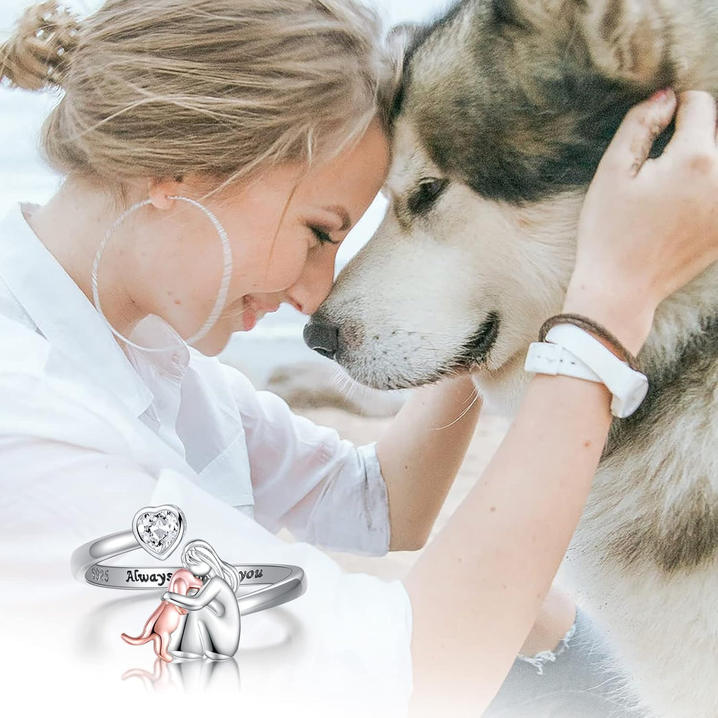Audrey & Brandon | Dog Embrace Ring (Rose)