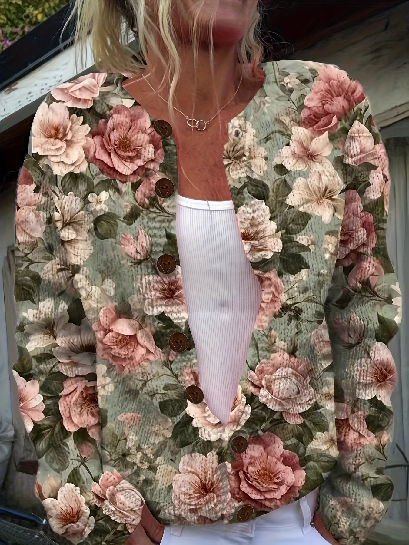 Emilia – Vintage Bloom Knit Cardigan