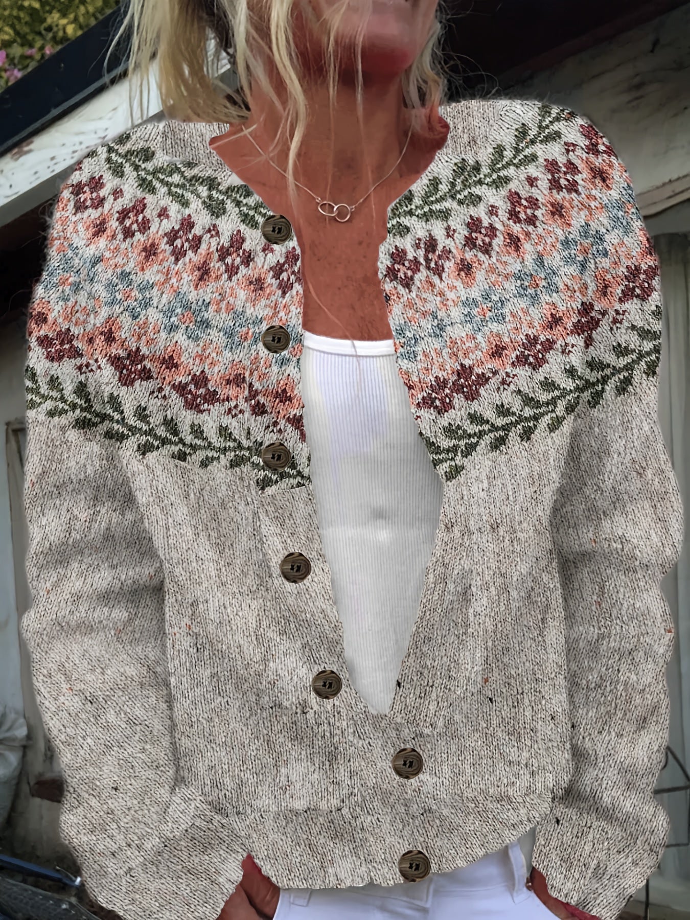 Clara – Nordic Meadow Knit Cardigan