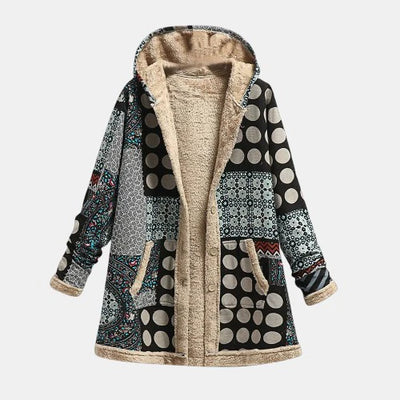 Ava | Patchwork Cozy Hooded Jacket