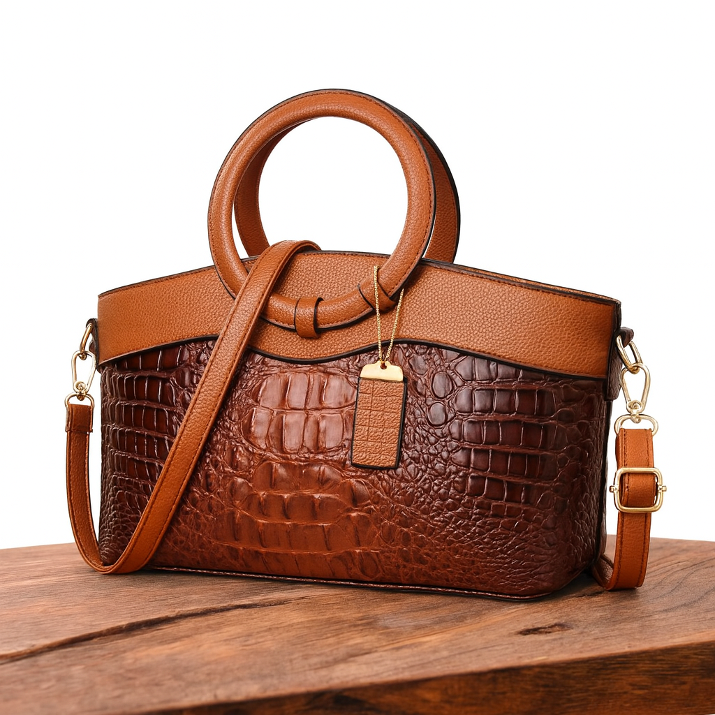 Soraya | Croc-Embossed Leather Handbag