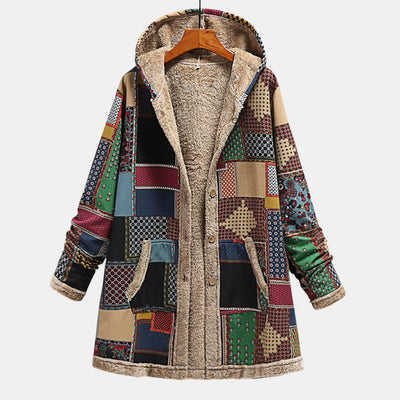 Ava | Patchwork Cozy Hooded Jacket