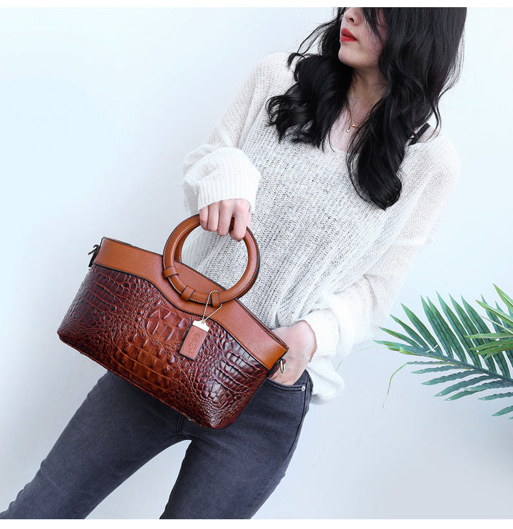 Soraya | Croc-Embossed Leather Handbag