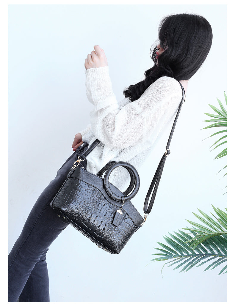 Soraya | Croc-Embossed Leather Handbag