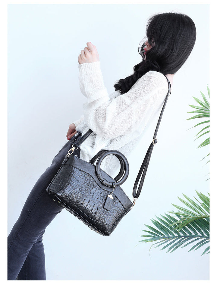 Soraya | Croc-Embossed Leather Handbag