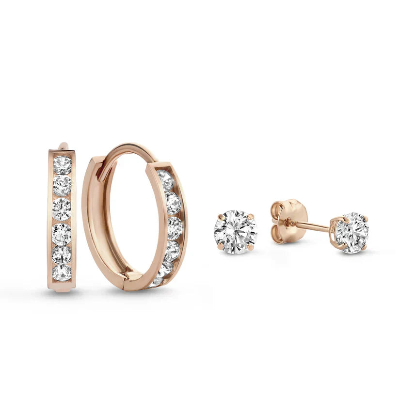 Radiant Duo | Gold Earrings Set