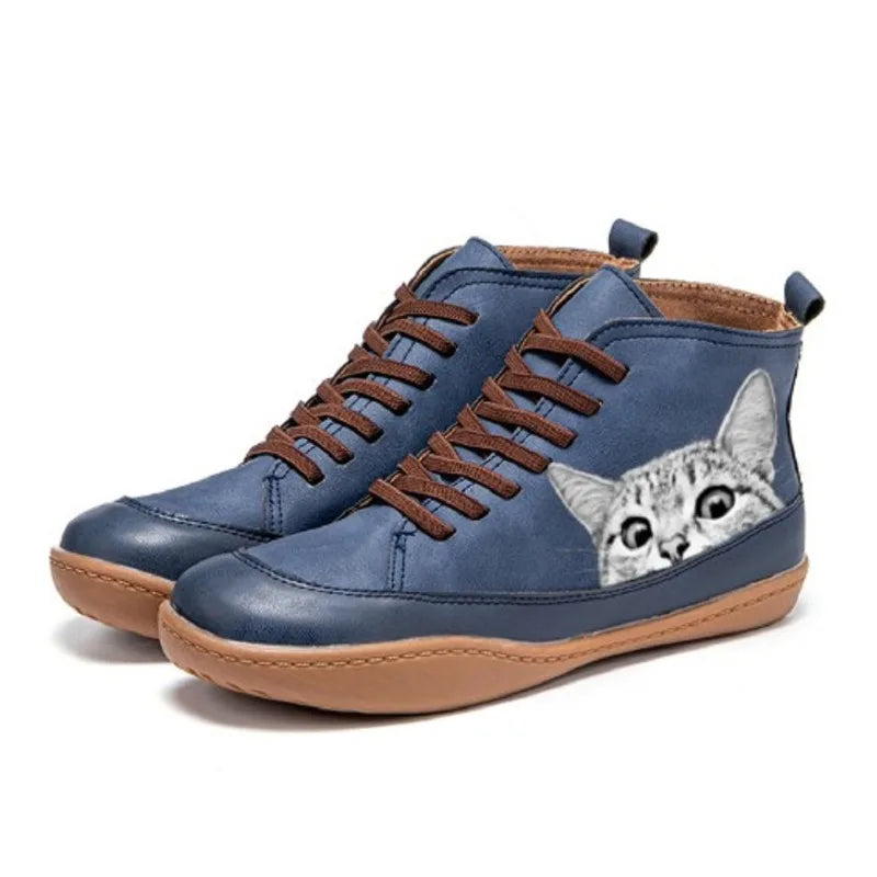 Stella - Cat Print Boots