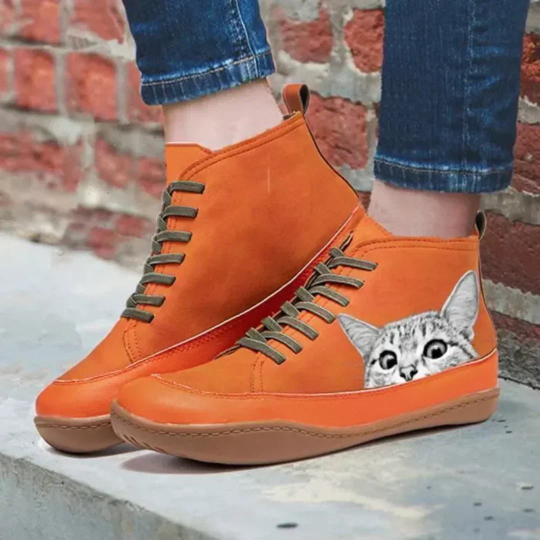 Stella - Cat Print Boots