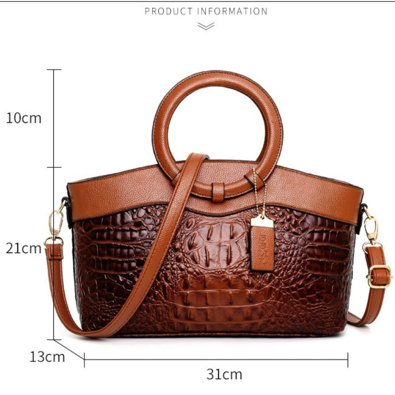 Soraya | Croc-Embossed Leather Handbag