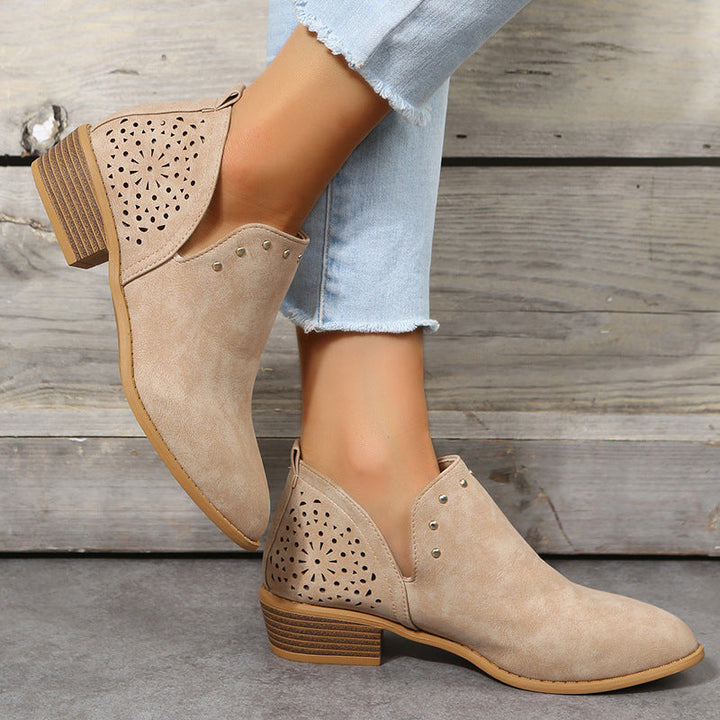 Mariam | Low Cut Perforated Ankle Boot