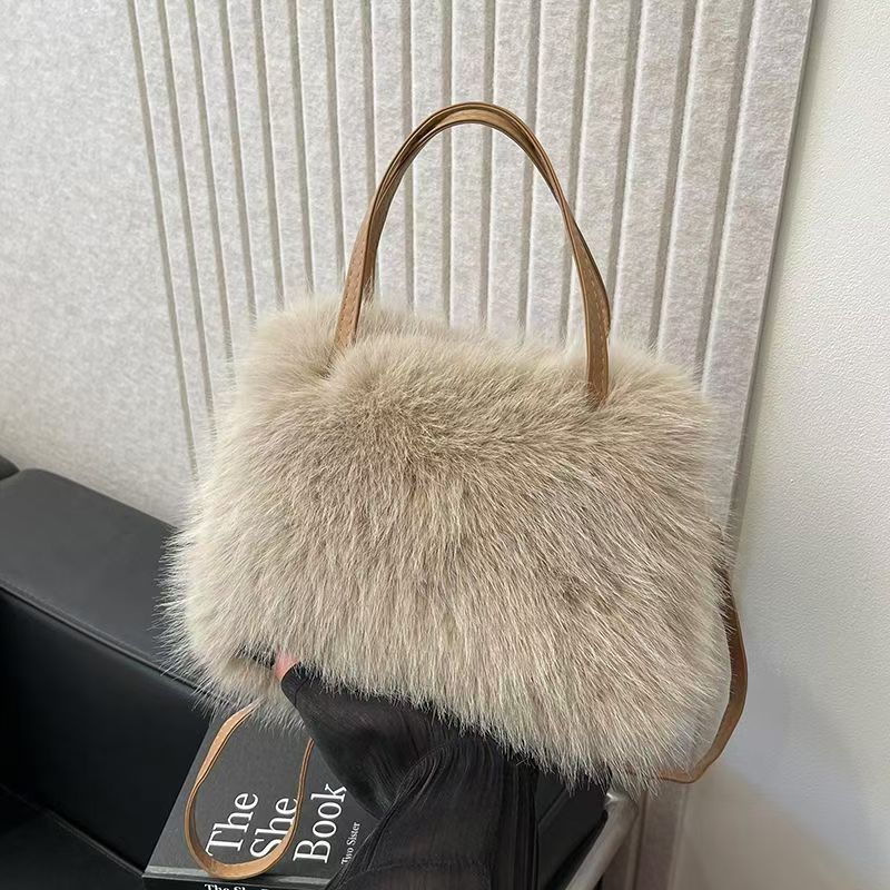 Lulwa | Faux Fur Bag with Handle & Strap