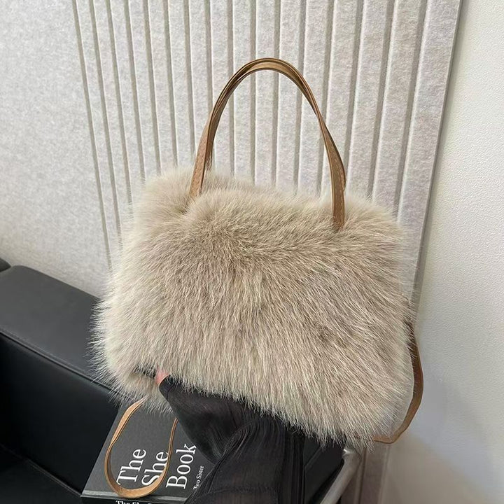 Lulwa | Faux Fur Bag with Handle & Strap