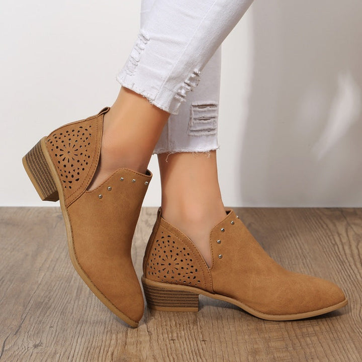 Mariam | Low Cut Perforated Ankle Boot
