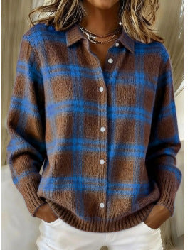 Liz | Soft Check Knit Blouse