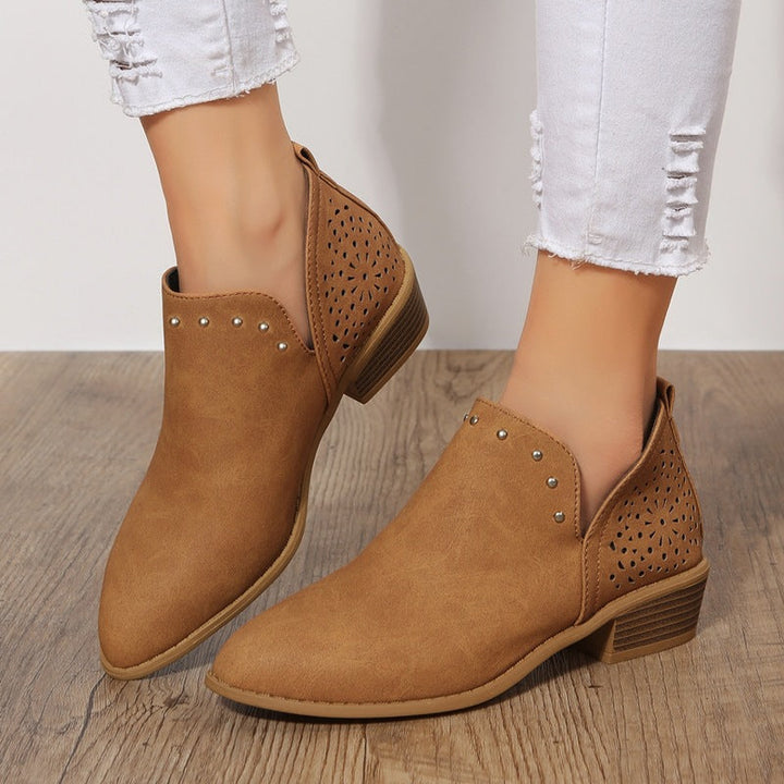 Mariam | Low Cut Perforated Ankle Boot
