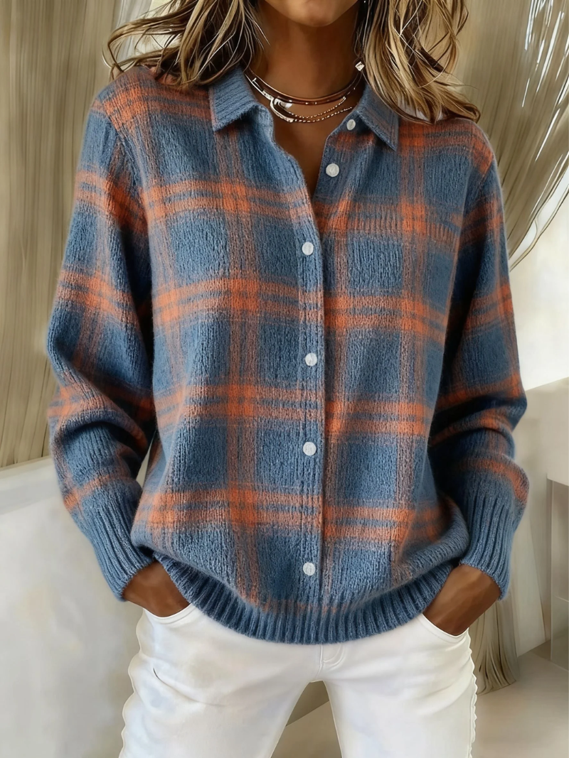 Mira | Emberline Plaid Knit Blouse