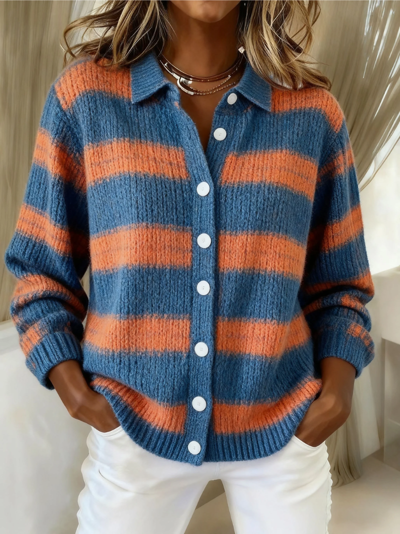 Livia | Rustline Stripe Cozy Knit Blouse