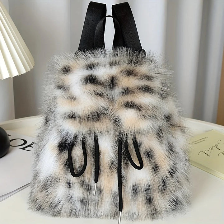 Dalal | Faux Fur Drawstring Backpack