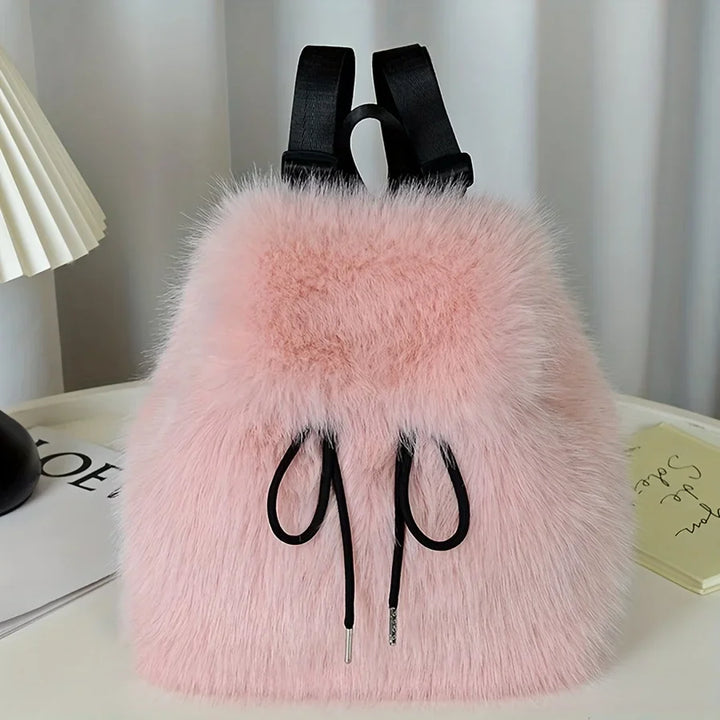 Dalal | Faux Fur Drawstring Backpack
