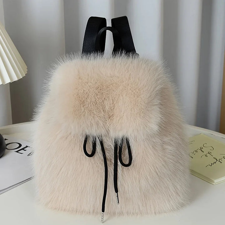 Dalal | Faux Fur Drawstring Backpack