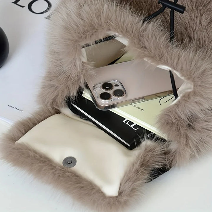 Dalal | Faux Fur Drawstring Backpack