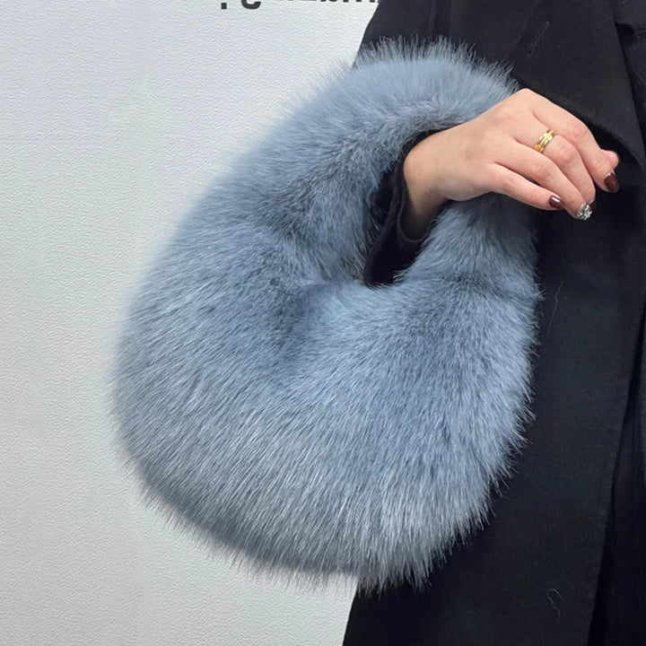 Amal | Faux Fur Half-Moon Shoulder Bag