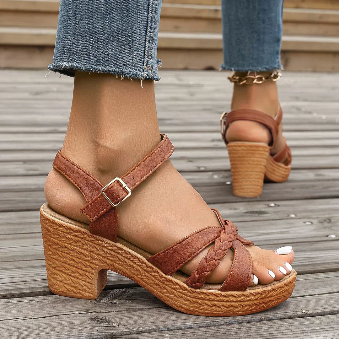 Fadwa | Braided Strap Platform Sandals