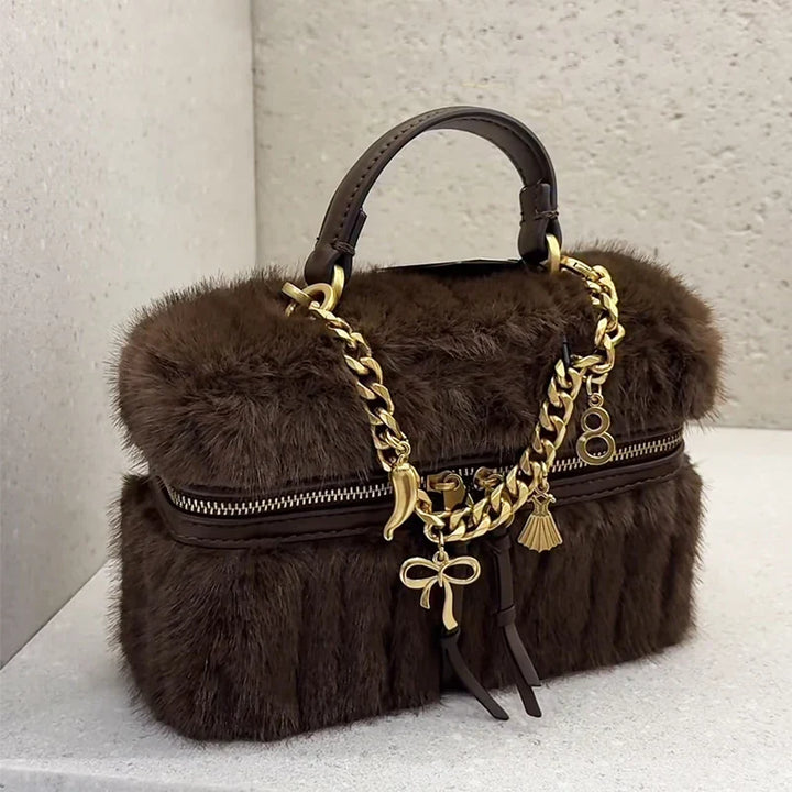 Noura | Faux Fur Mini Box Shoulder Bag